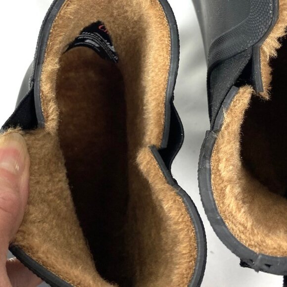 New Chooka Delridge Black Chelsea Faux Fur Waterproof Ankle Boot 8 - Picture 10 of 14